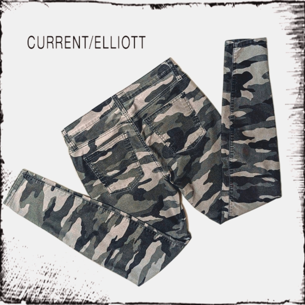 Current/Elliott The Ankle Skinny Camo Jeans Size 27